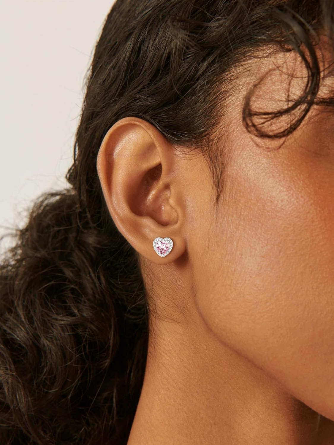 Silvora Birthstone Earrings for Women, 925 Sterling Silver Heart Stud, Small Heart Earrings Birthstone Jewelry - Image 5