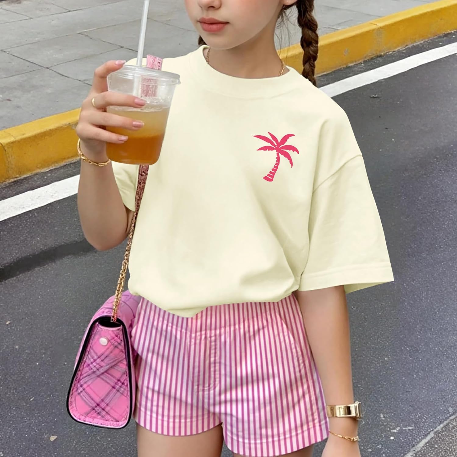 Girls Cute Graphic Tees Kids Hawaiian Beach Shirts Meet Me at The Ocean Shirts Toddler Oversized Tshirt Summer Tops - Image 6