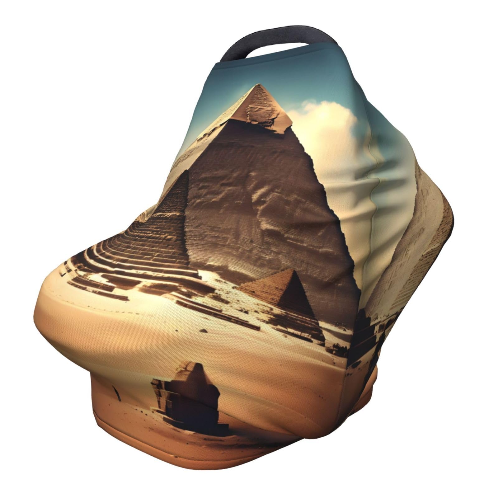 XZDHYZ Dreaming of The Pyramids of Khufu Versatile full-print Stroller Chair Cover/Nursing Cover, specially designed for your baby, Black