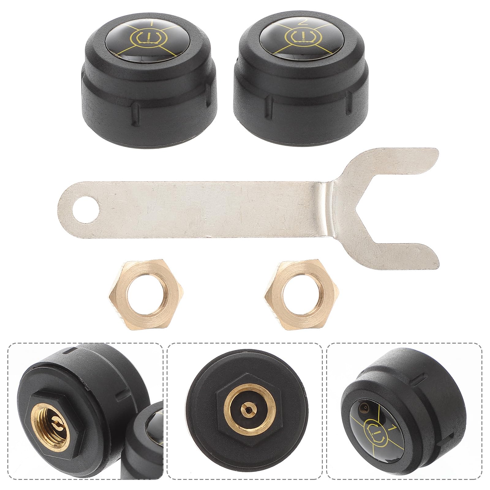 ABOOFAN Monitor Inalámbrico de Presión de Neumáticos Tpms Sensores Externos Alarma Alta y Baja Presión y Material Abs Resistente para Motocicleta