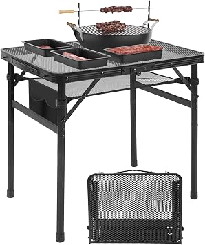 Camping Portable Folding Matel Grill Table,2x1.3 FT