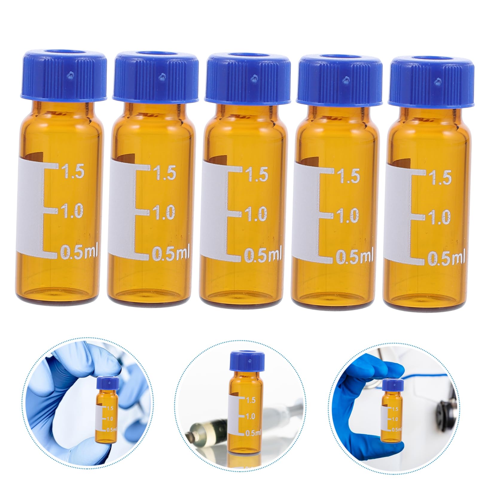 Fiale Campione in Vetro da 2ml, 100 Pezzi, Testa Spazio