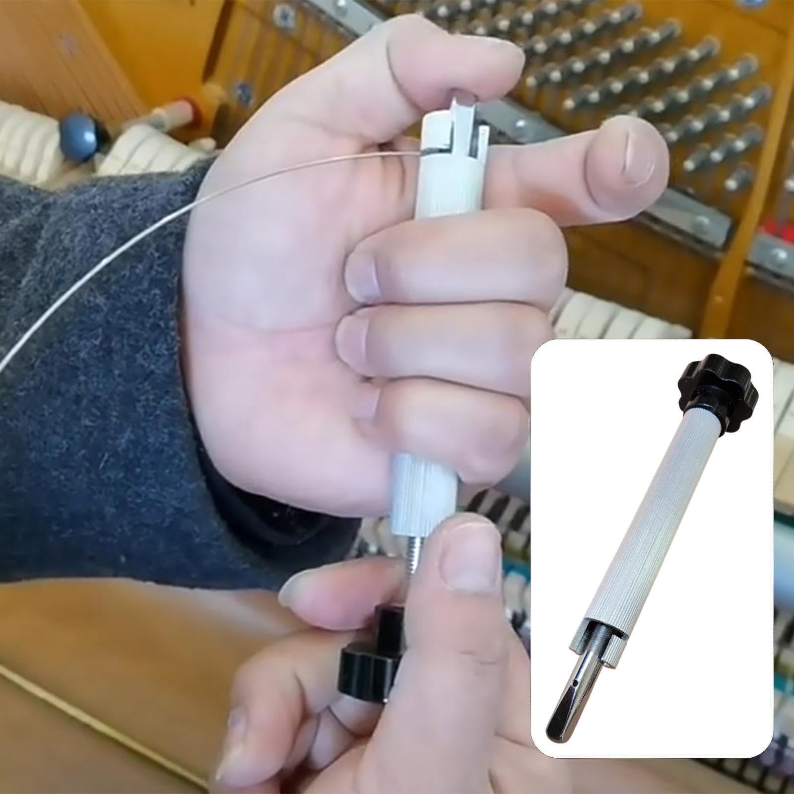 predolo Afinación de Piano Cambio Bobinador de Cuerdas Accesorios Mantenimiento Alto Rendimiento Ligero Eficiente Herramienta de Sujeción de Cuerdas