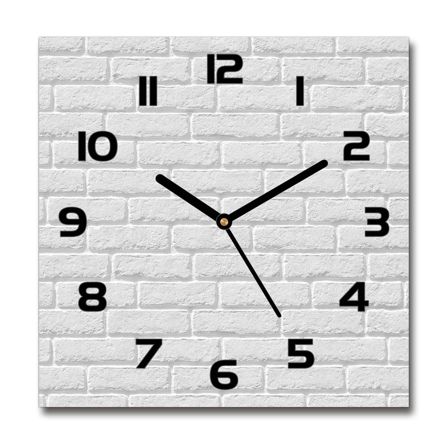 Horloge en Verre Sécurité Tulup Premium Impression Salon Design Briques