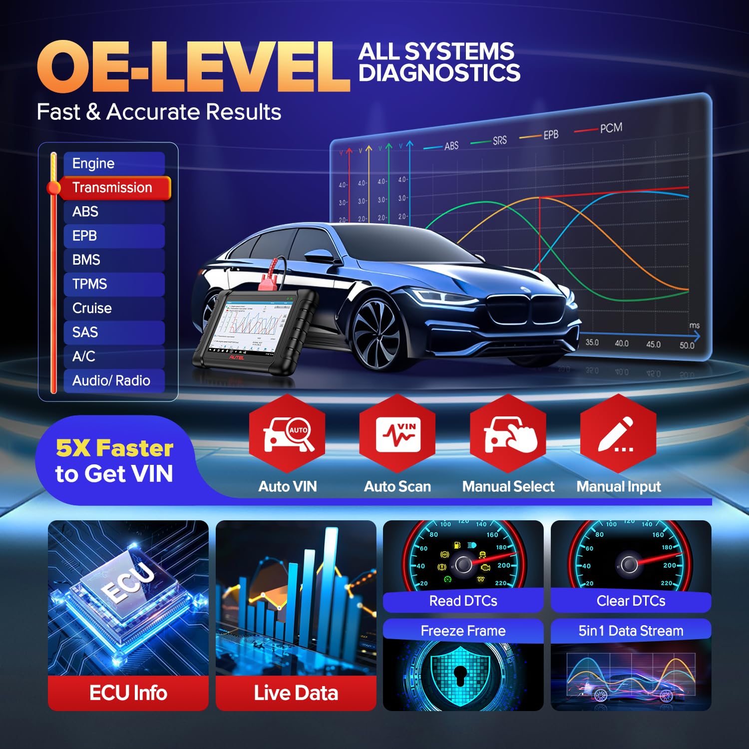 Autel AutoLink AL619 OBD2 Scanner, 2026 ABS SRS CAN Diagnostic Tool | Read/Erase Codes, Check Engine Light, OBDII Live Data & DTC Library | Upgrade for AL519, ML519, ML619 (Vehicle-Specific) thumbnail 11