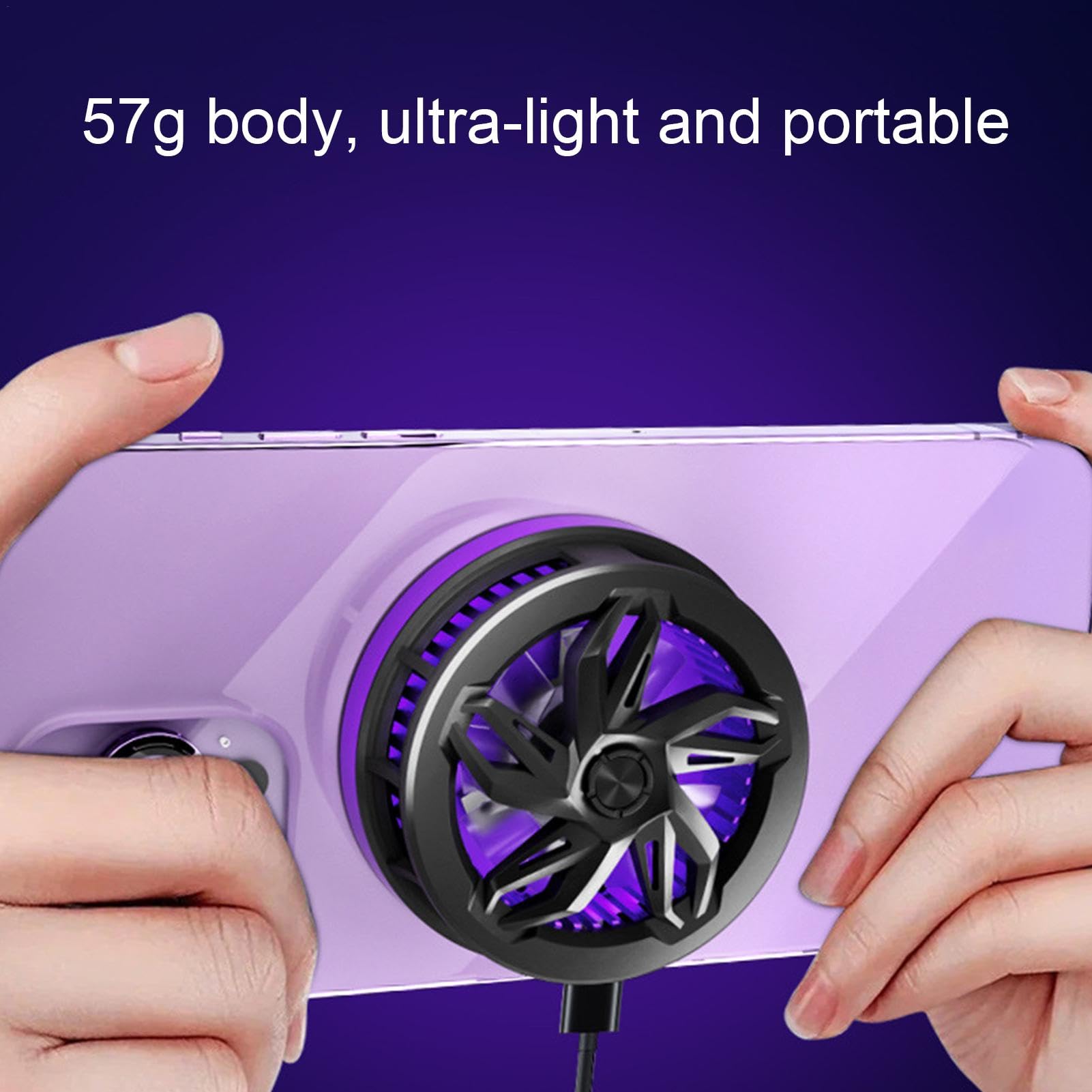 Gomice Ventola di raffreddamento magnetica per telefono, Ventola di raffreddamento portatile per cellulare, Raffreddatore per telefono a basso rumore, radiatore