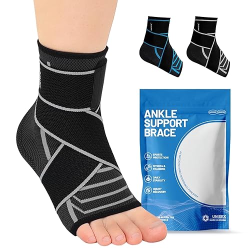 Tobillera para mujeres y hombres correas ajustables, manga de apoyo de compresión para alivio de la fascitis plantar, soporte de tendinitis de