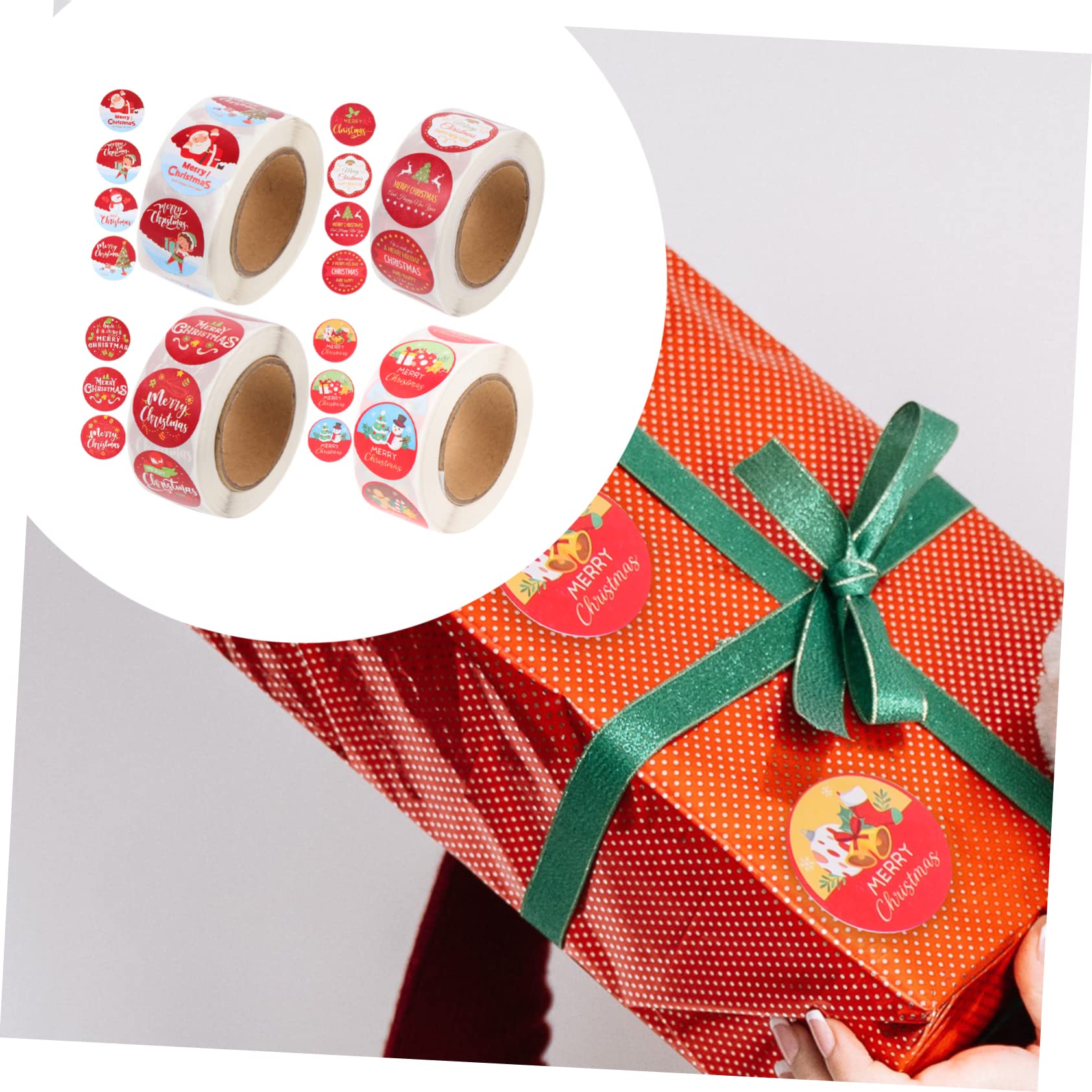 16piezas Pegatinas Adhesivas Navideñas Para Decoración De Surtido De Sellos Circulares Para Cajas y Embalajes Para Fiestas y Manualidades