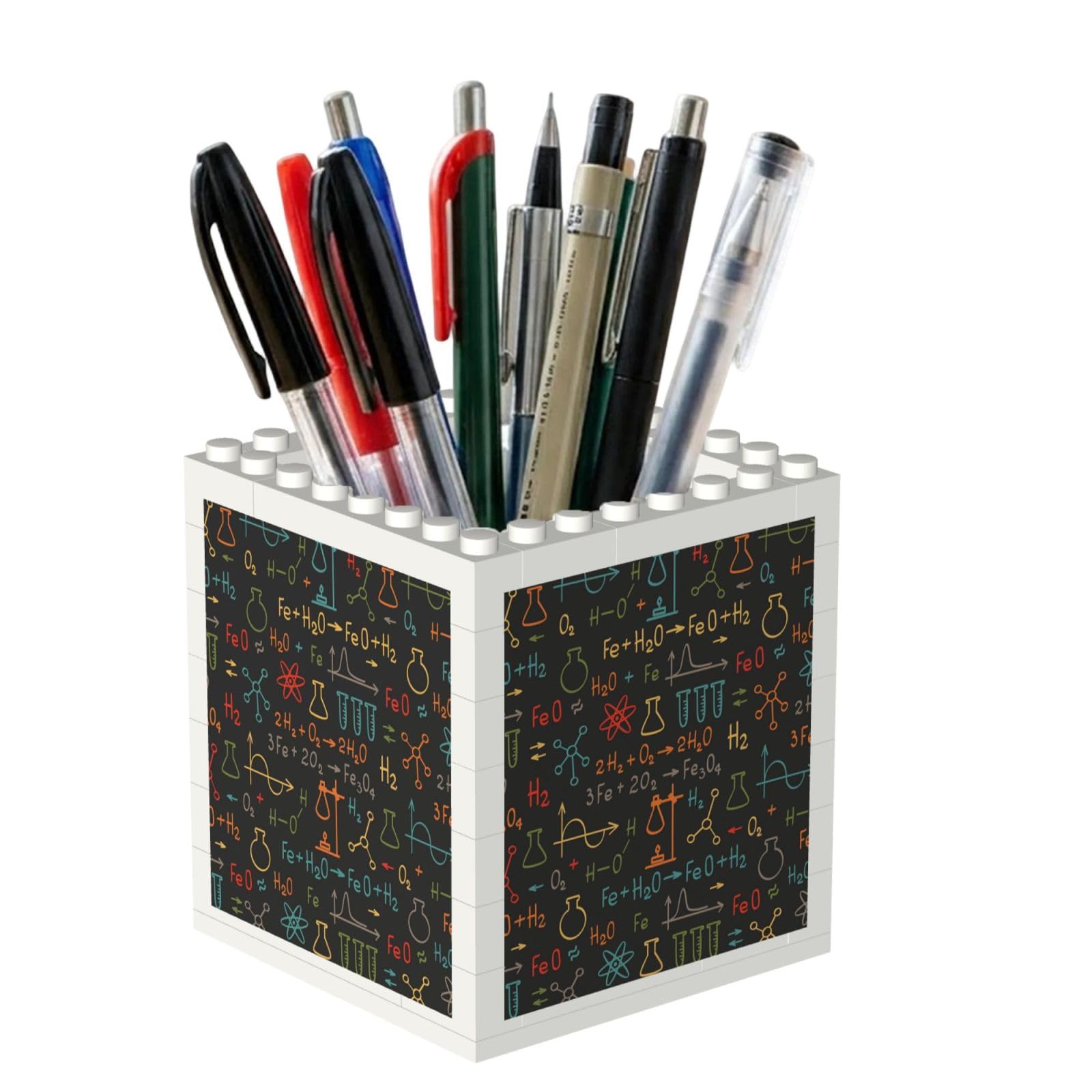 Poadnly Educational Chemistry Equation Experiment, Pen Pot Pencil Holder for Office Home School, Compact Desk Organiser for Office Stationery