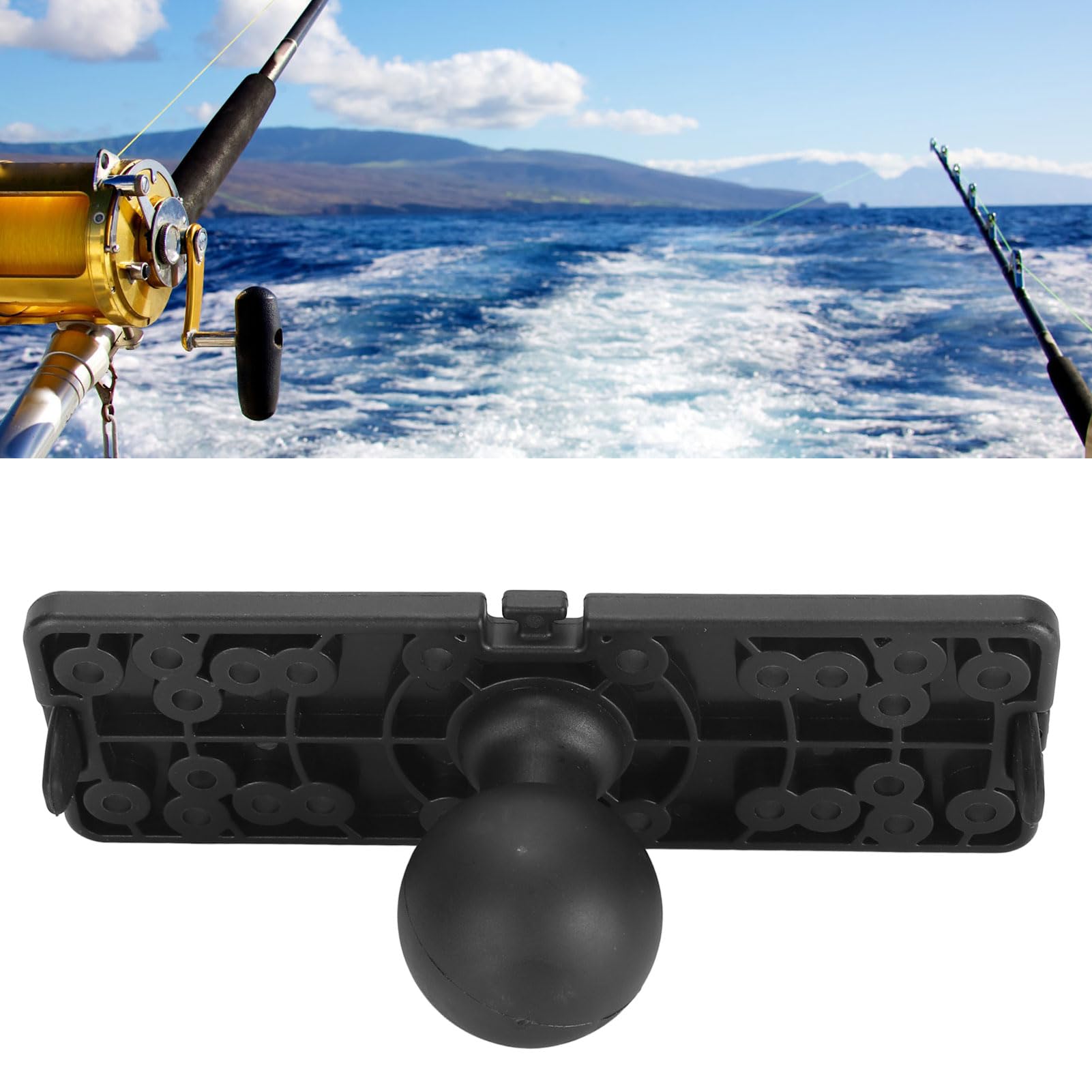 Dilwe 1.5 Inch Ball Mount Fish Finder Bracket, 360 Degree Rotation Universal Mounting Plate, Electronic Fish Finder Mounting Plate for Fish Finders, GPS Chartplotters, Dilwexva1hbutsf
