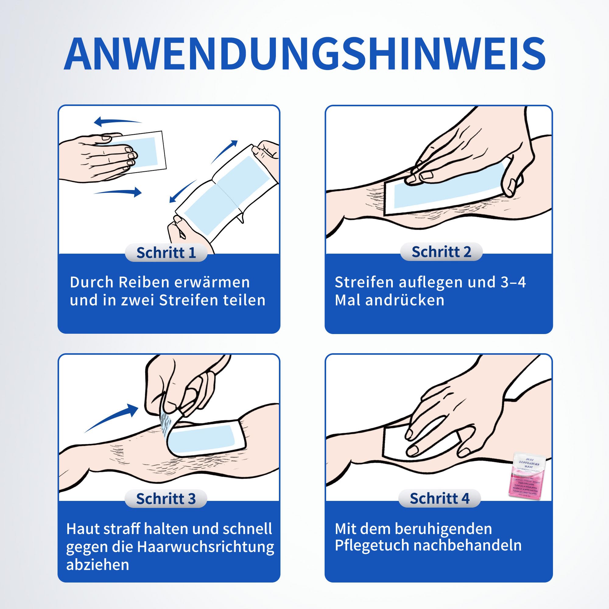Beauty7 Kaltwachsstreifen für Männer – Für empfindliche Haut | 20 Streifen + 4 Pflegeöltücher – Sanfte & effektive Haarentfernung an Brust, Rücken, Achseln und Beinen