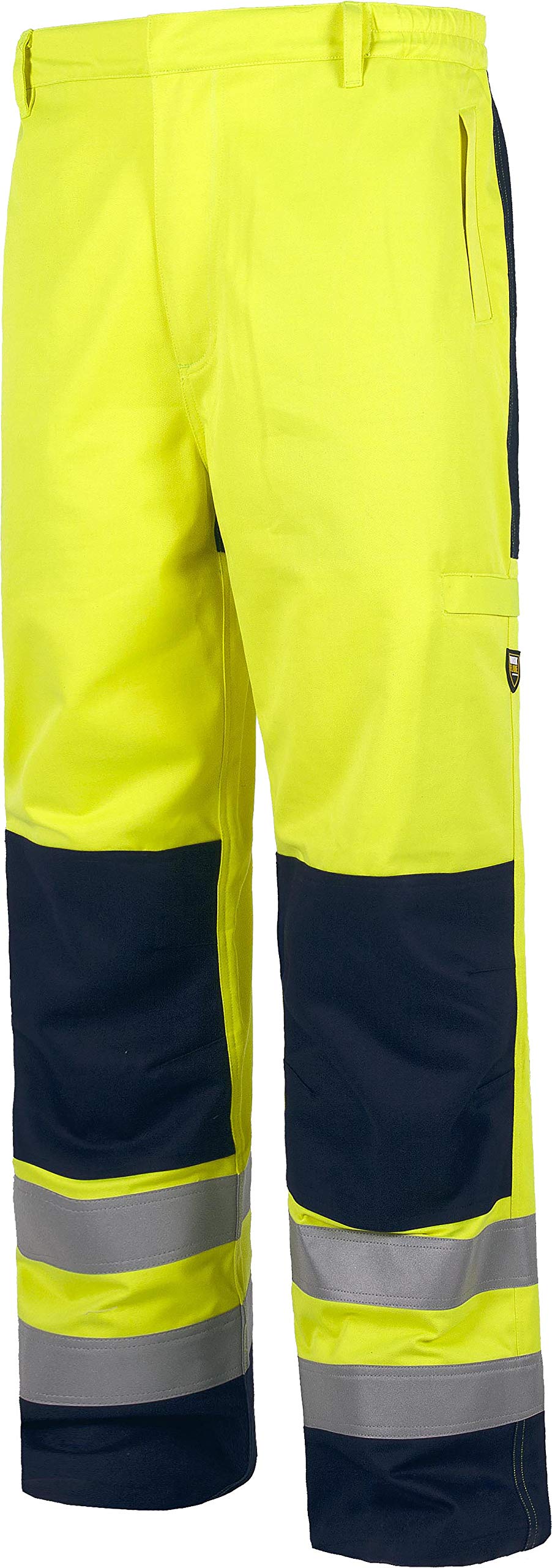WORKTEAM Pantalón Ignífugo y Antiestático Alta Visibilidad, Protección Química, Soldadura y Arco Eléctrico, Multibolsillos con Refuerzo en Rodillas, Cintas Reflectantes, Unisex