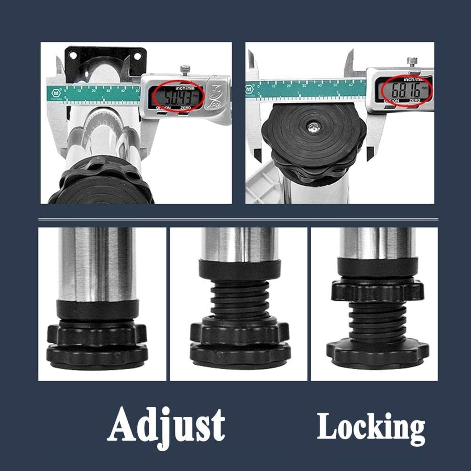 洗濯機スタンドベース 頑丈ベース 高さ調節可能 作業台 強化冷蔵庫 ゼーラーホルダーブラケット 4/8/12 ステンレススチール 8