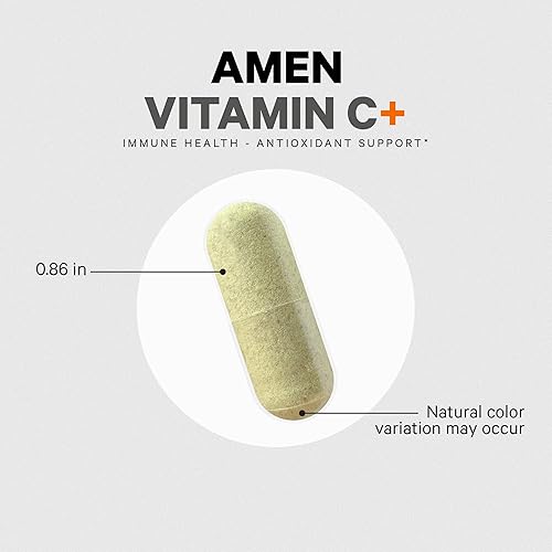 Miniatura 8 de Amen Suplemento de vitamina C+ con zinc, bioflavonoides, quercetina, rosa HIPS, saúco, vegano, sin OMG, suministro de 2 meses, 120 cápsulas