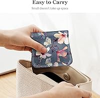 Vista 5 de Fintie - Monedero a presión, de cuero PU, monedero para cambio para mujer, Hibisco floreciente., Moda