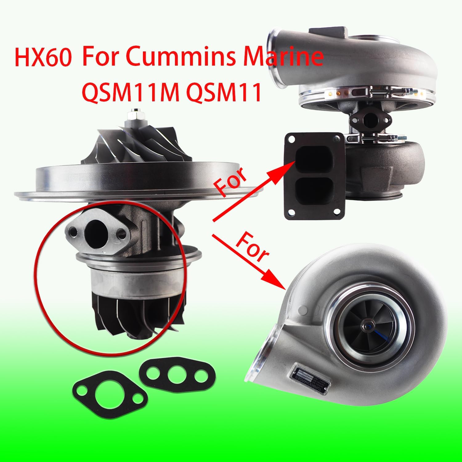 3592369 3592401 3800852 HX60 HX60M Turbo Cartridge CHRA Fit for Cummins Marine with QSM11M QSM11 3800852NX 3800852RX Turbocharger