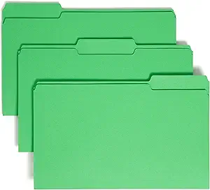 Smead Green File Folders, 1/3-Cut Tab, Legal Size, 100 pk