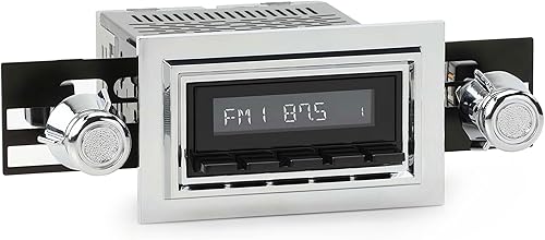 Miniatura 1 de Retro Manufacturing HB-121-05-75 Hermosa - Radio de ajuste directo para vehículo clásico (cara negra y botones y bisel cromado)