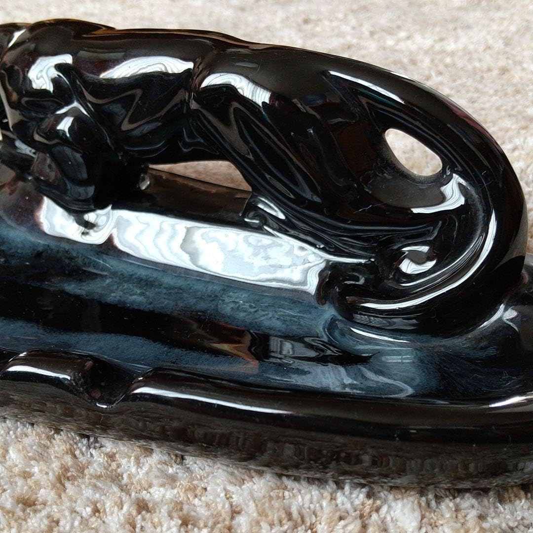 黒豹陶器ブラックパンサーvintage希少クロヒョウ激レア灰皿アッシュ置物美品 黒豹陶器ブラックパンサーvintage希少クロヒョウ激レア灰皿