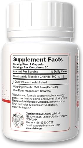 Miniatura 2 de NAD+ Supplement with Nicotinamide Riboside (NR) 300 mg  Cellular Energy & Metabolism Support  30 Capsules