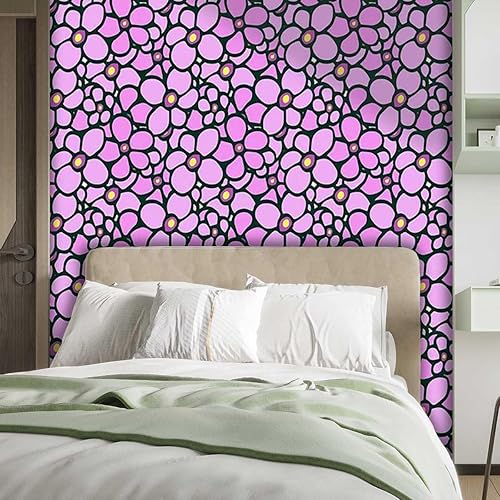 Miniatura 2 de Papel para Pared Decorativo Rosa Papel Contacto de Pared Geométrico Pared Fácil de Limpiar (Ancho) 118" X (H) 110"