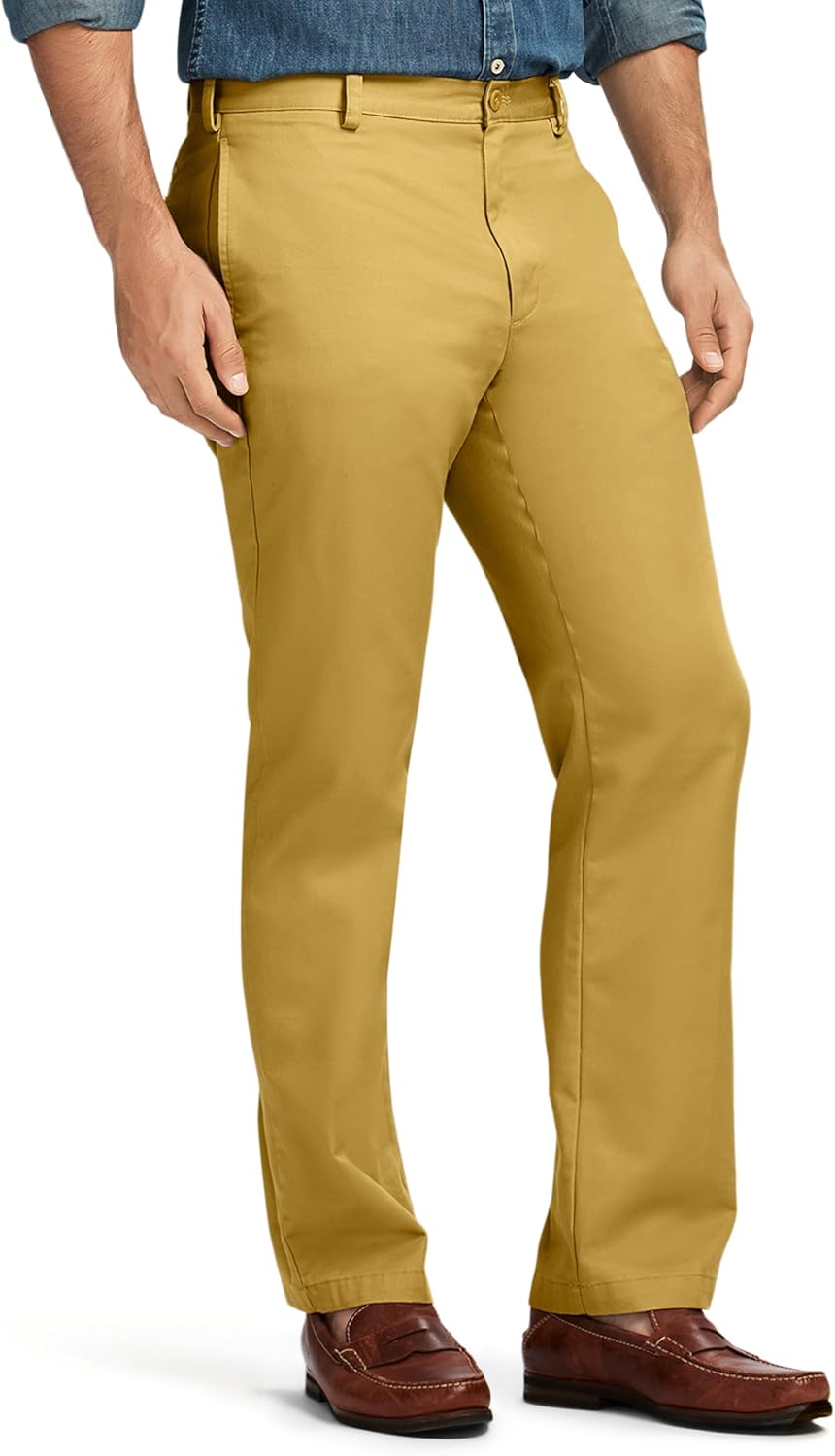 IZOD mens American Chino Flat Front Slim Fit Pant - Image 2