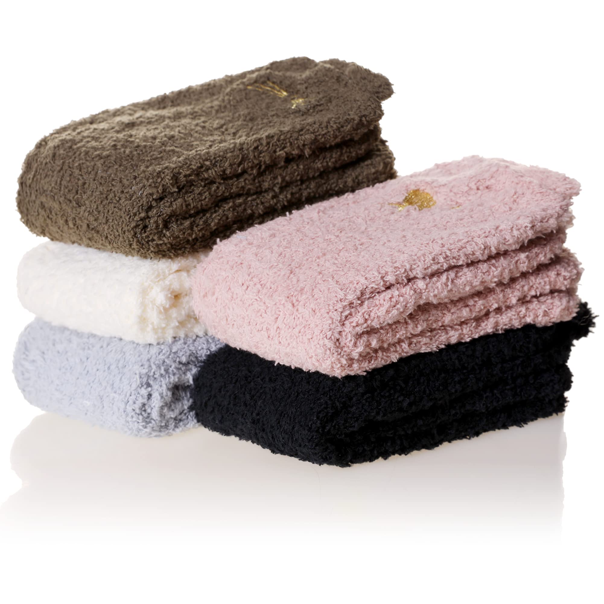 Amenlan Women's Cat Fuzzy Slipper Socks Soft Winter Plush Fluffy Microfiber Socks Cozy Warm Comfy Thermal Thick Home Sleeping Socks, One Size