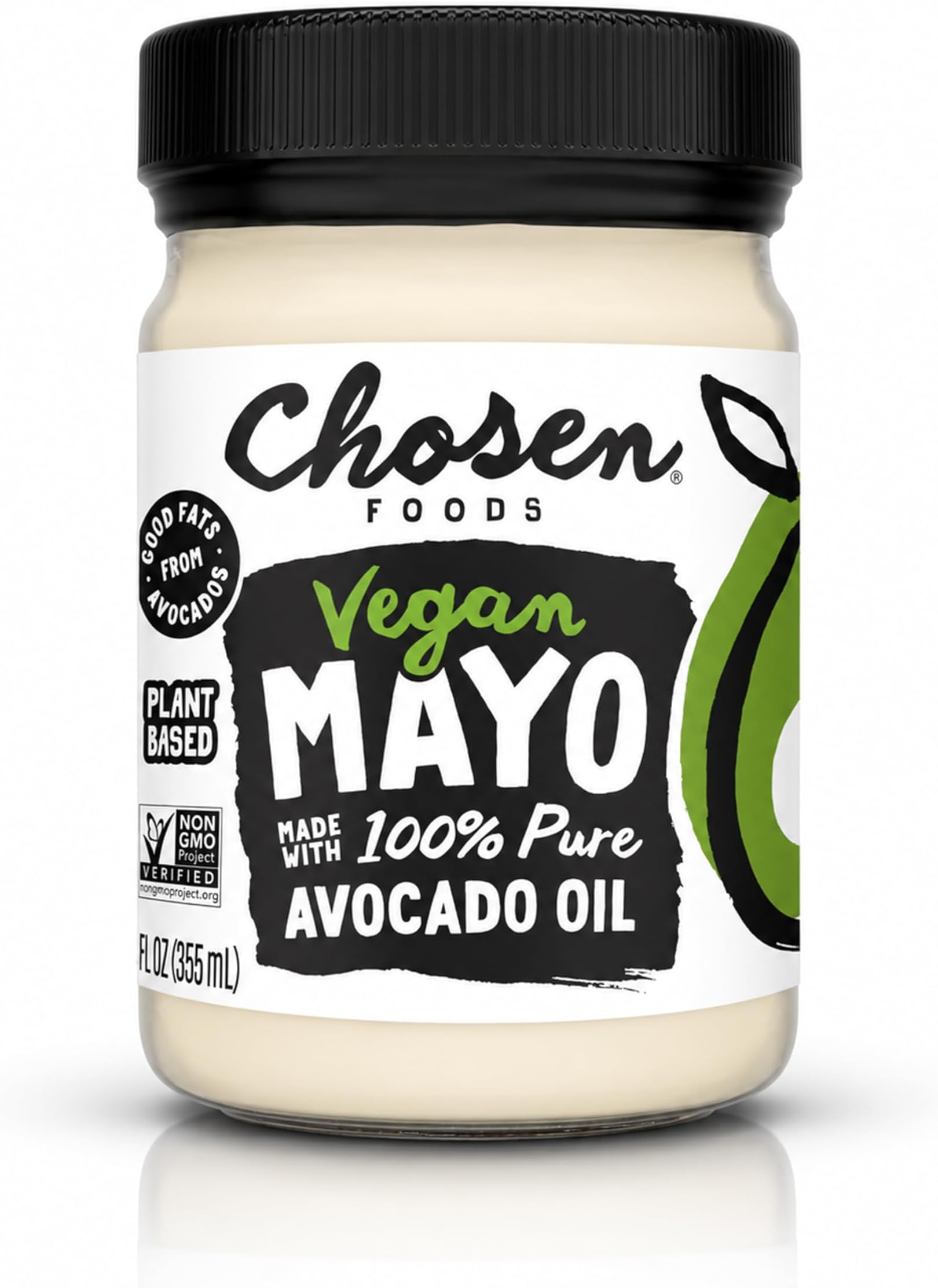 Classic Vegan Avocado Oil-Based Mayonnaise, Gluten & Dairy Free, Low-Carb, Keto Diet Friendly, Mayo for Sandwiches, Dressings and Sauces (12 fl oz)