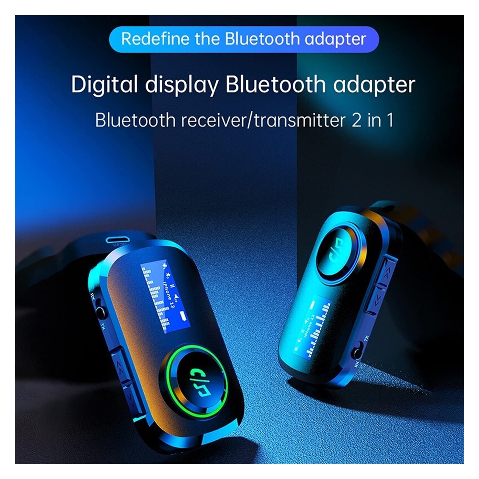 Adapter audio Bluetooth. Odbiornik Bluetooth samochodu 3. 5MM. Jack Audio Muzyka Bluetooth 5.0 Zestaw samochodowy Bezprzewodowy głośnik głośnomówiący głośnik Bluetooth Stereo