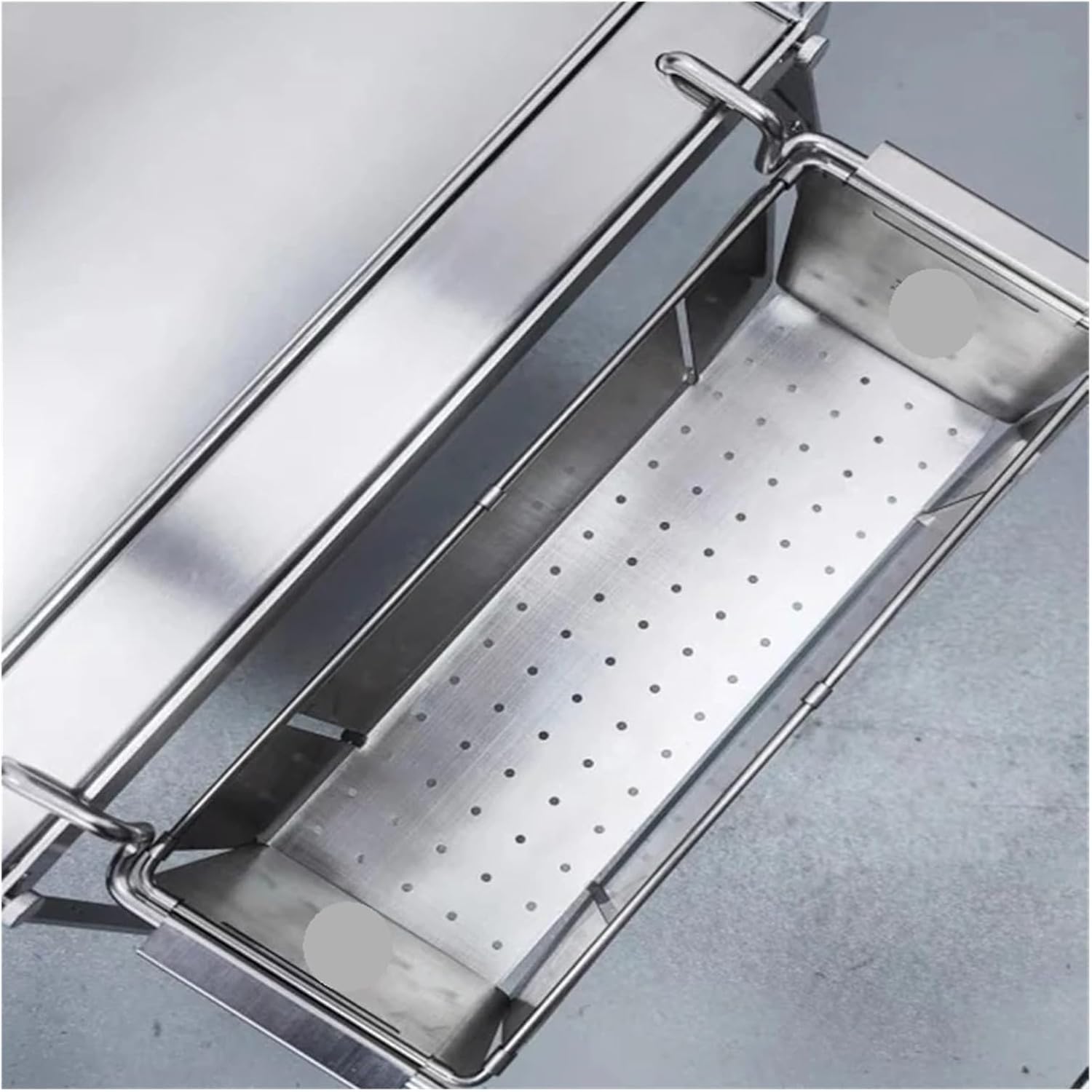 Compatible for IGT 0.5 Unit Stainless Steel Folding Storage Box Camping Convenient Drainage Basket Outdoor Drain Rack