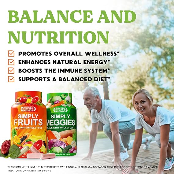 Simply Nature's Pledge Fruits & Vegetables Supplement, 180 Count, 2-Pack