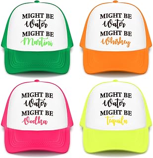 JaGely 4 Pcs Trucker Hat for Women Funny Humor Baseball Cap Adjustable Inappropriate Adjustable Cap for Women Men Gag Gifts