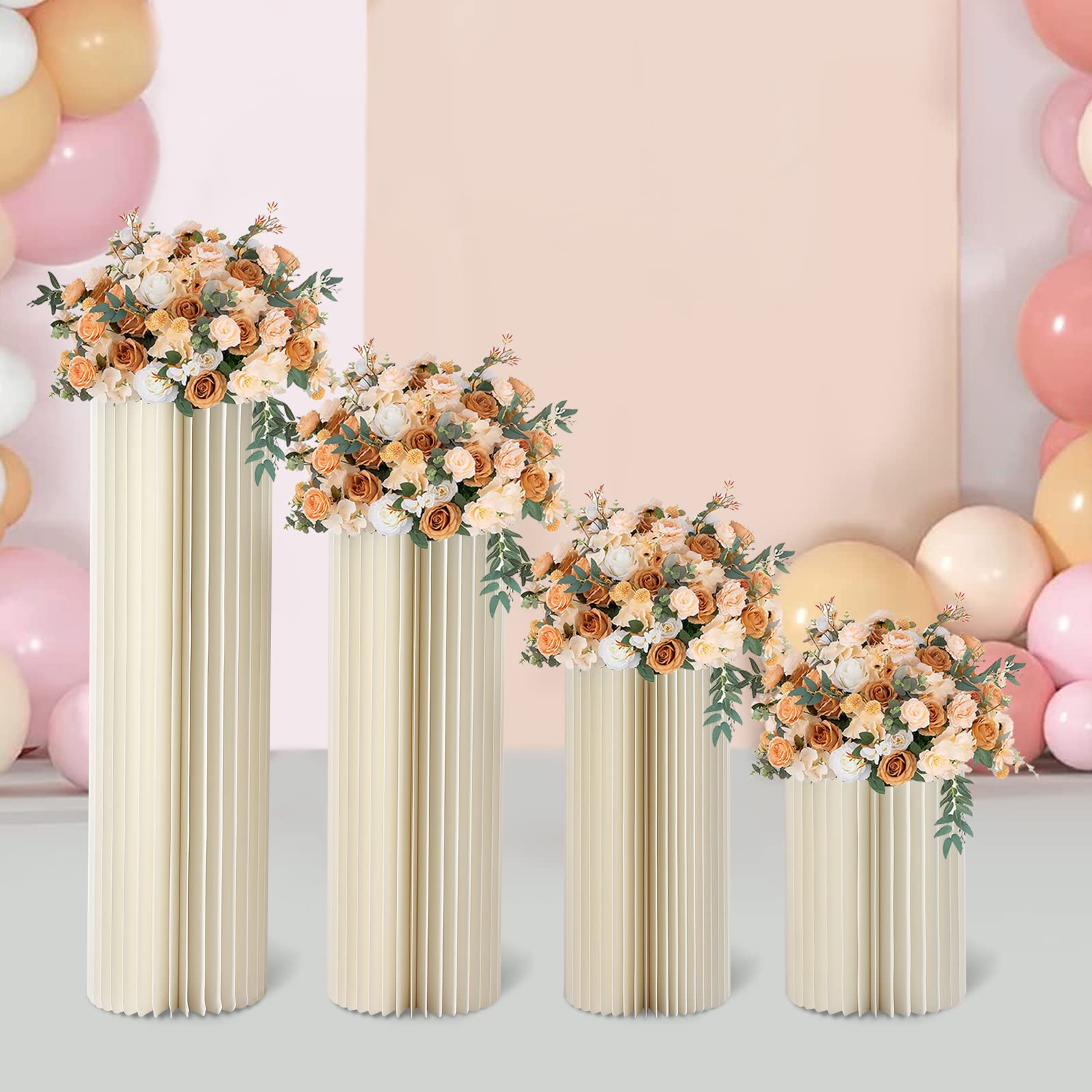 Paket von 4 Hochzeit Centrepieces, 40cm+60cm+80cm+100cm hoher Blumenständer, Centrepieces Ständer, Display Rack für Hochzeiten, Party Dekoration