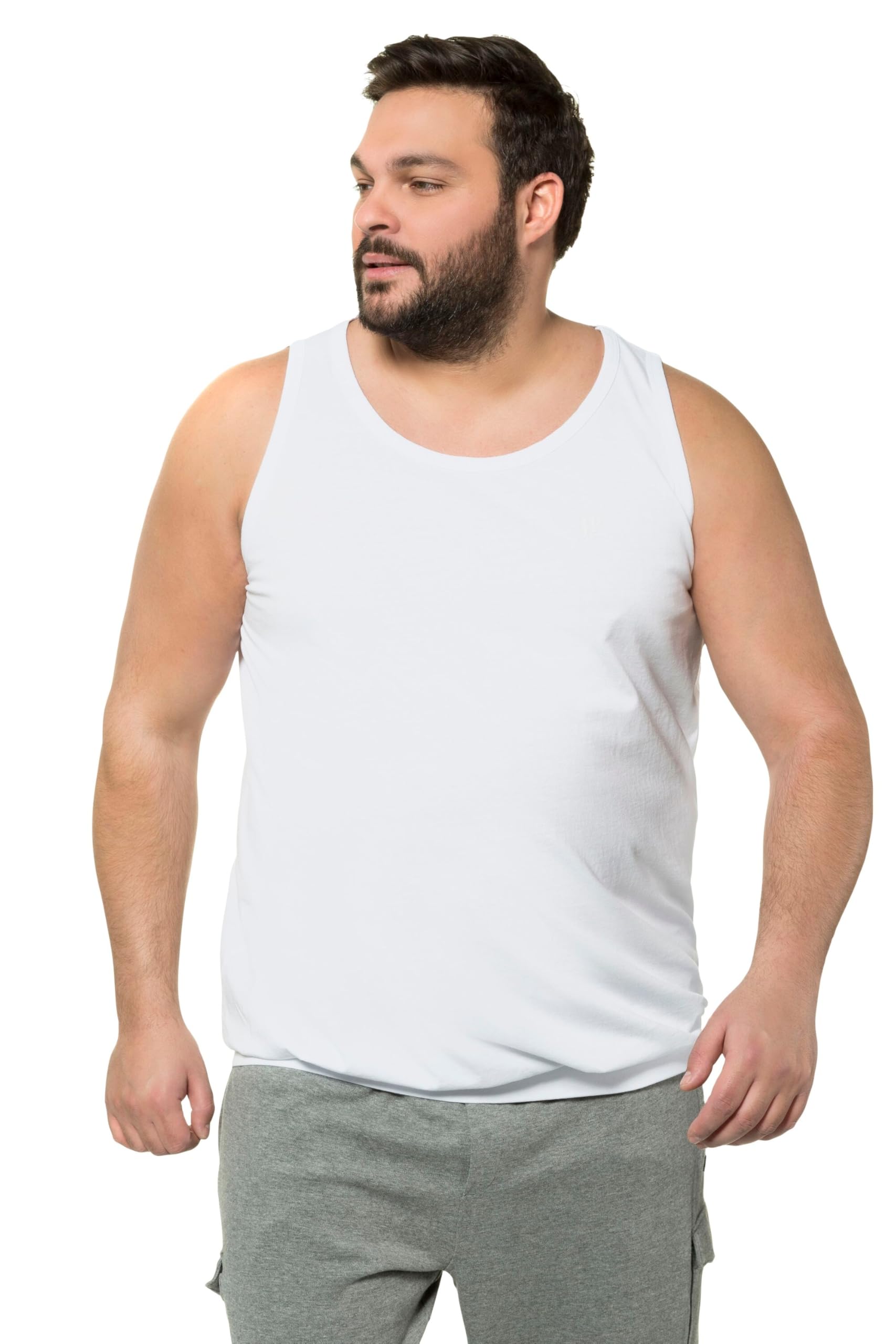 JP 1880 Men's Large Sizes Plus Sizes Menswear L-8XL Tank Top, Belly Fit, Special Cut, up to 8XL 719783, Snow White, 4XL