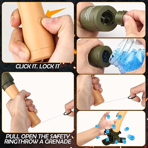 Miniatura 4 de Granada de mano de juguete para juego de batalla CS, con 9 municiones de espuma tácticas, granada CS, divertido impacto, juguetes largos de