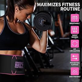 ZPP Waist Trainer for Women and Men, Neoprene Sweat Band Waist Trimmer Belt Slimming Stomach Wrap for Workout Black/Pink