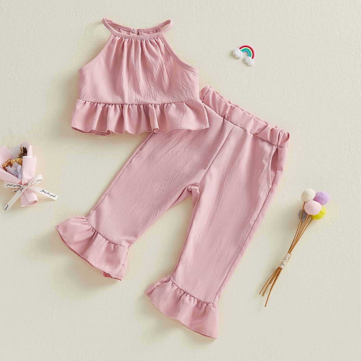 Toddler Girls Clothes Sleeveless Smocked Ruffle Tank Top Pants 2pcs Clothing Set Baby Cute Spring Summer Outfits - Image 6