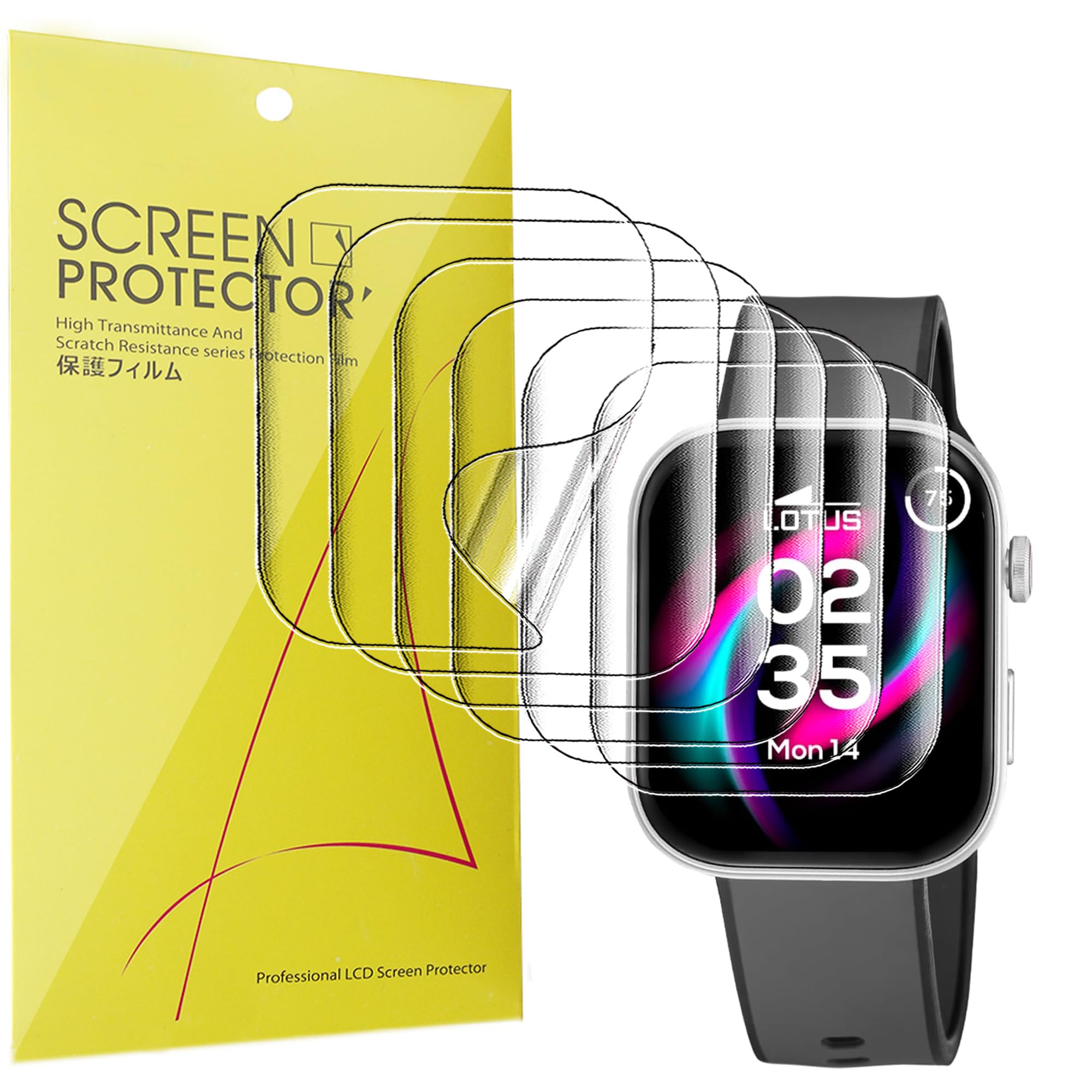 Lamshaw Protectores de Pantalla para LOTUS Reloj Inteligente-Compatible con LOTUS Smartwatch -Película TPU Suave Transparente HD-Fácil Instalación Sin Burbujas (6Piezas)