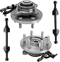 Vista 45 de Detroit Axle - Kit de suspensión de 14 piezas para Jeep Liberty 2006-2007, 2 cubos de rodamiento de ruedas, 2 brazos de control superior, 2 rótulas