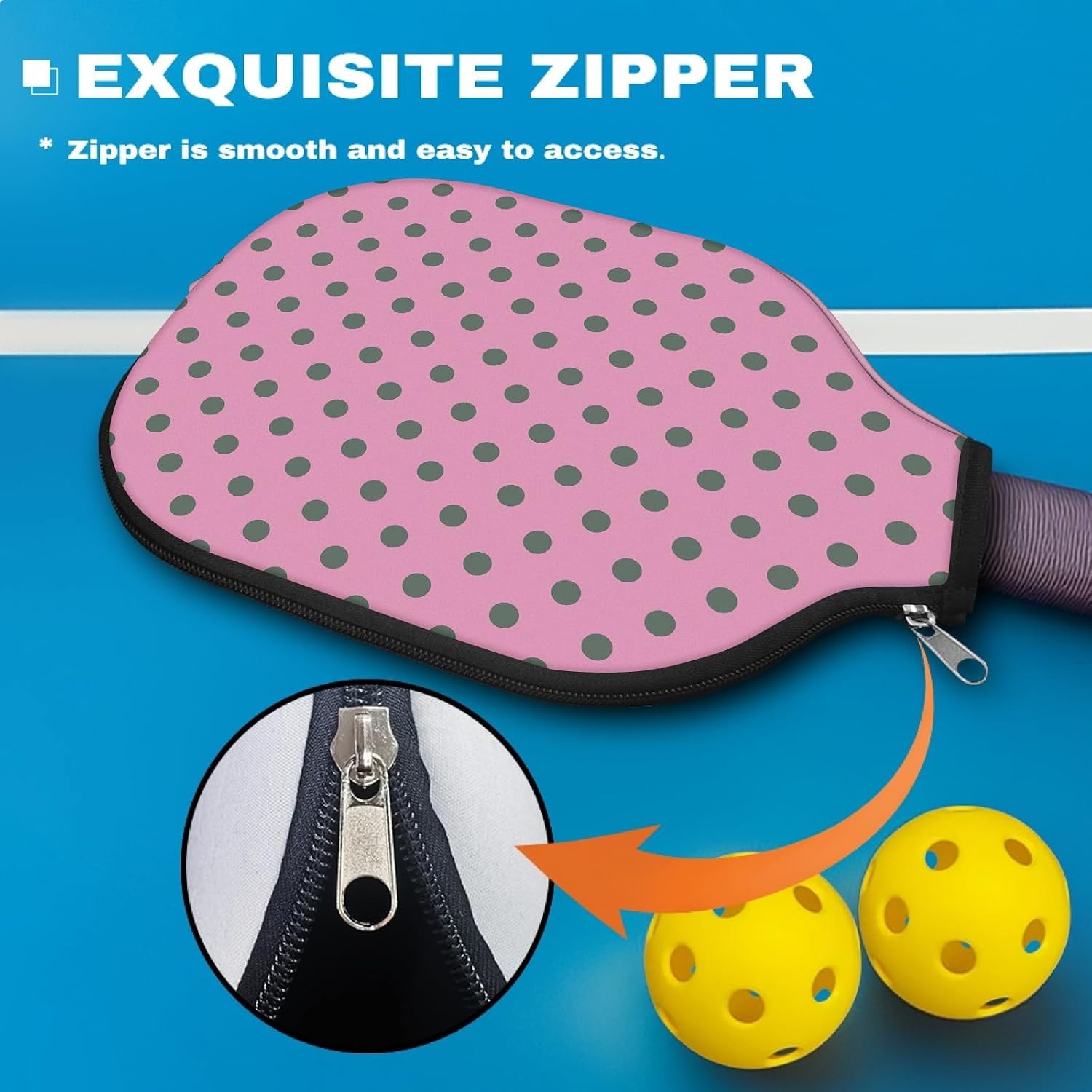 Paddle Cover for Pickleball, Protective Racket Sleeve Bag with Zipper, Lightweight Paddle Case Accessories for Women Men 8.7" x 11.6" (1 Pack)