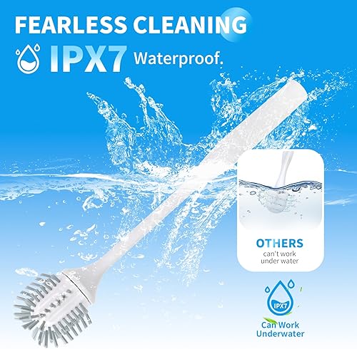 Miniatura 3 de Cepillo eléctrico para inodoro, ultra silencioso y potente, IPX7 impermeable autolimpiante para inodorobañeralechada, limpiador giratorio