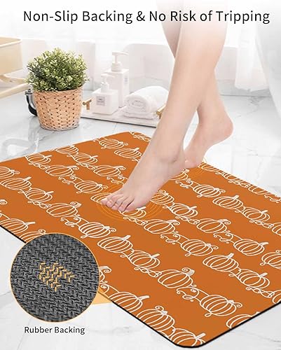 Miniatura 5 de Tapete de baño de calabazas de Acción de Gracias para bañera, antideslizante, de secado rápido y absorbente, tierra de diatomeas, cocina, ducha,
