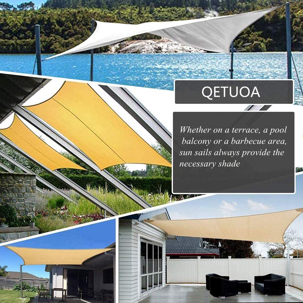 Tenda Vela Ombreggiante Rettangolare Marrone Windscreen4less, Personalizzabile 2-16 Piedi