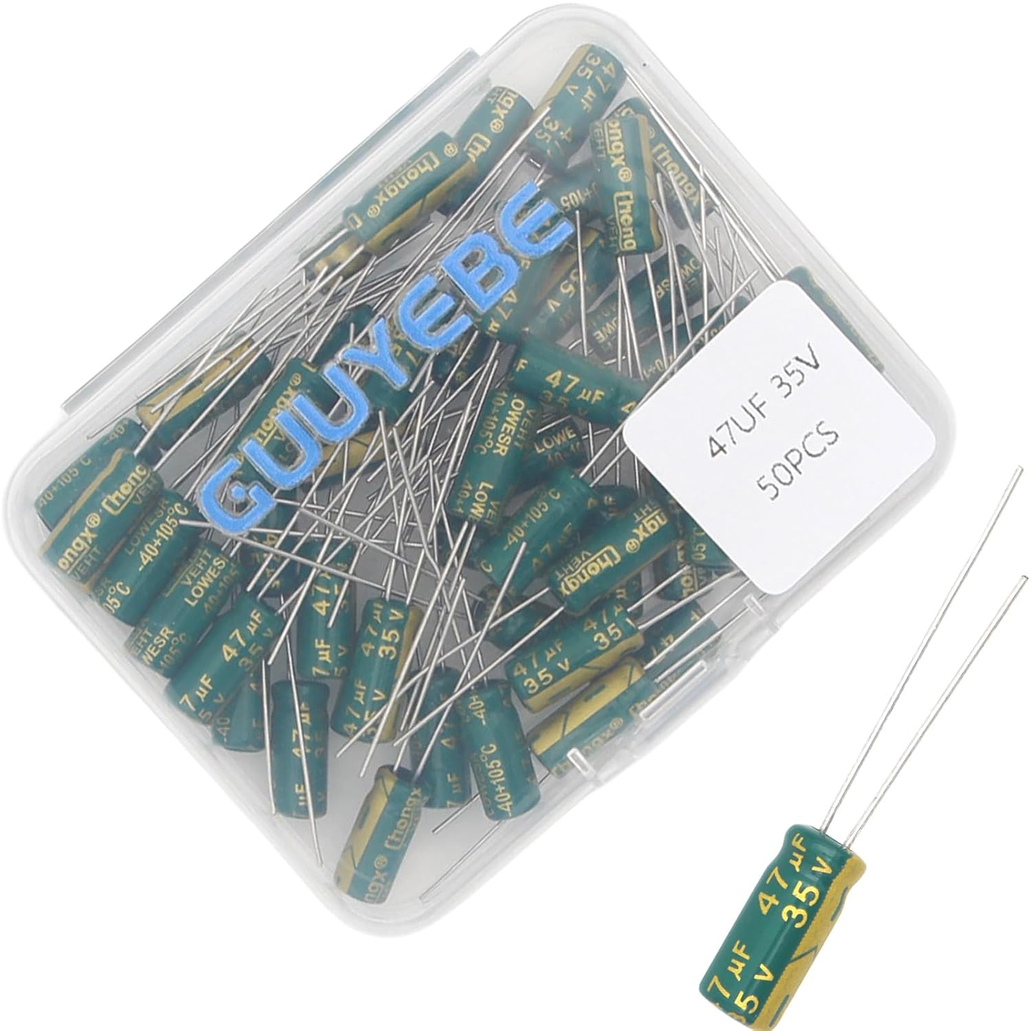 Aluminum Electrolytic Capacitors,47uF 35V, 50 of Pack