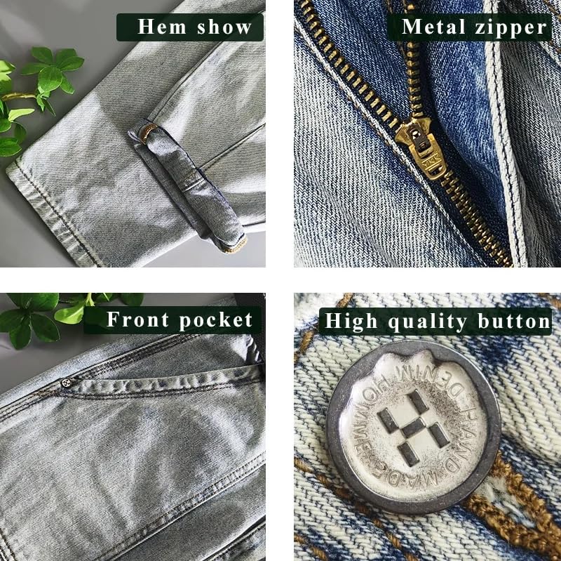 Spring Vintage Straight Jeans for Men Soft Cotton Casual Streetwear Men Cargo Pants3