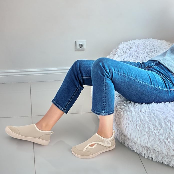 Zapatillas Mujer Ancho Ajustable Edema Artritis Casa Interior Exterior miniatura 3