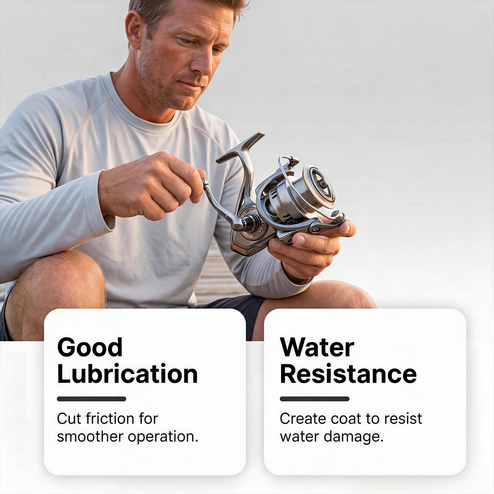 Lubrificante per mulinello da pesca, spray detergente per mulinelli, protezione di lunga durata, prestazioni lisce, resistente all'acqua, antiruggine, riduce il rumore, prolunga la durata