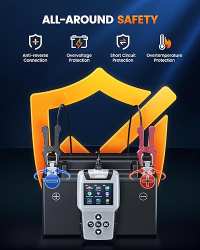 Miniatura 6 de ANCEL BA101 Plus - Probador de batería de automóvil de 6 V y 12 V, analizador digital de alternador automotriz 20-2000 CCA, herramienta de