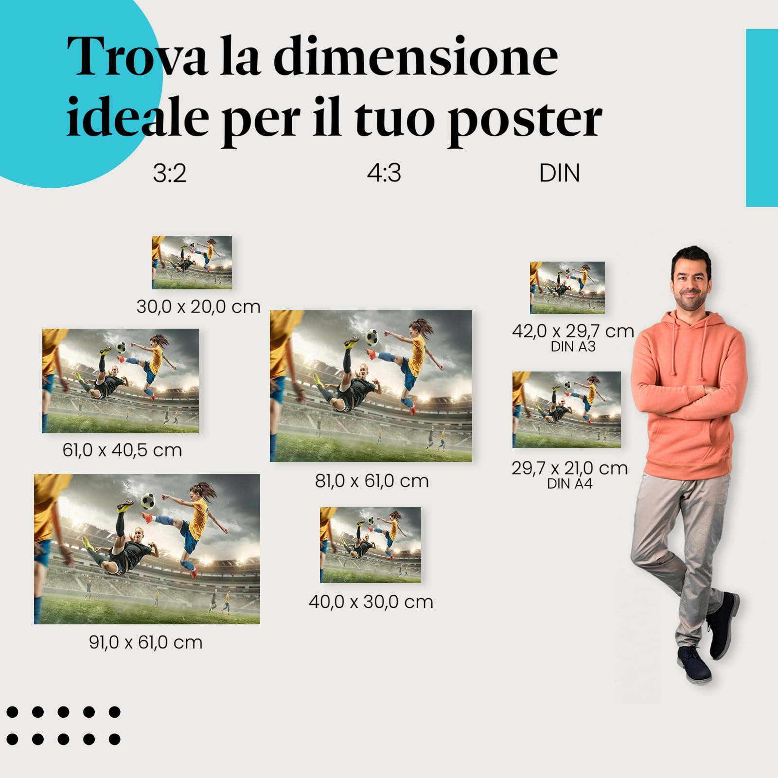 Postereck - 3527 - Calcio, donna palla stadio sport gioco squadra - Decorazione da Parete, Stampa Fotografica, Ideen Regalo, Stampa d'Arte - Tela - 100,0 cm x 75,0 cm