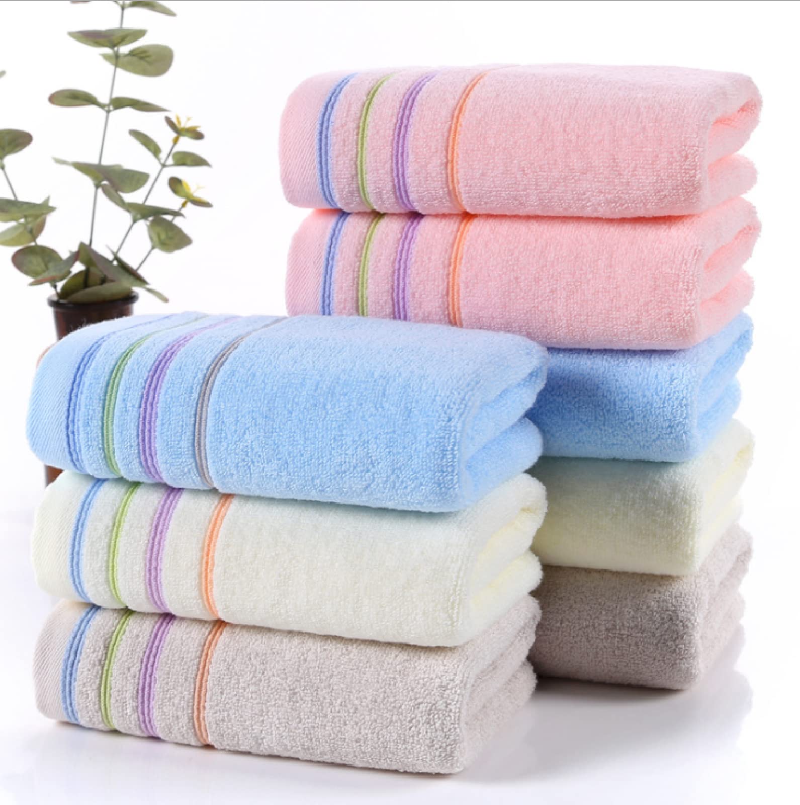 Asciugamani da 6 pezzi in 100% cotone, asciugamani assorbenti per il viso per l'uso quotidiano a casa,Grigio A,34 x 74 cm,Lusso asciugamano da bagno Cotone biologico,Ultramorbidi e Super Asciugam
